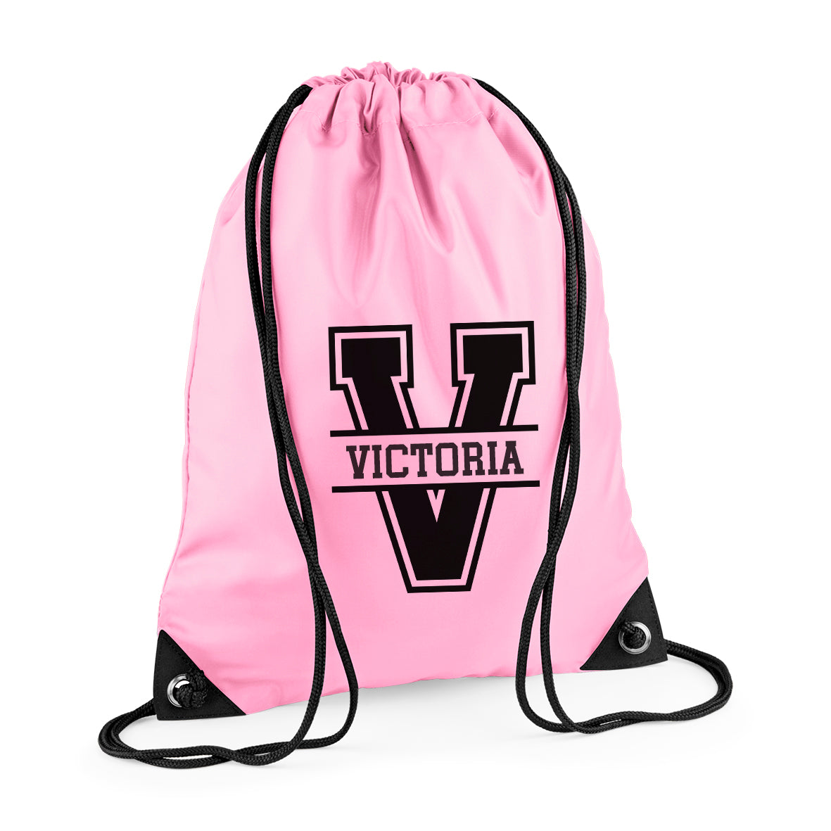 Personalised Initial & Name Back to School Drawstring Rucksack Bag Swimming bag