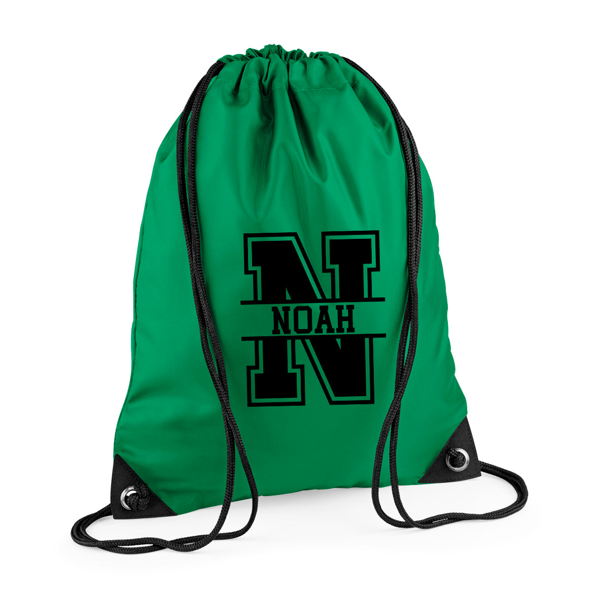 Personalised Initial & Name Back to School Drawstring Rucksack Bag Swimming bag