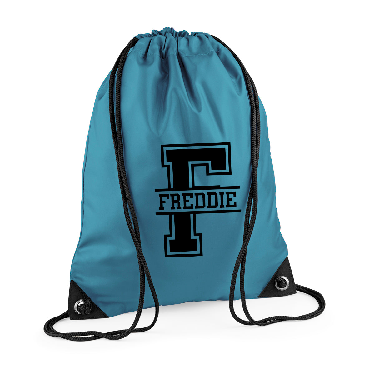 Personalised Initial & Name Back to School Drawstring Rucksack Bag Swimming bag