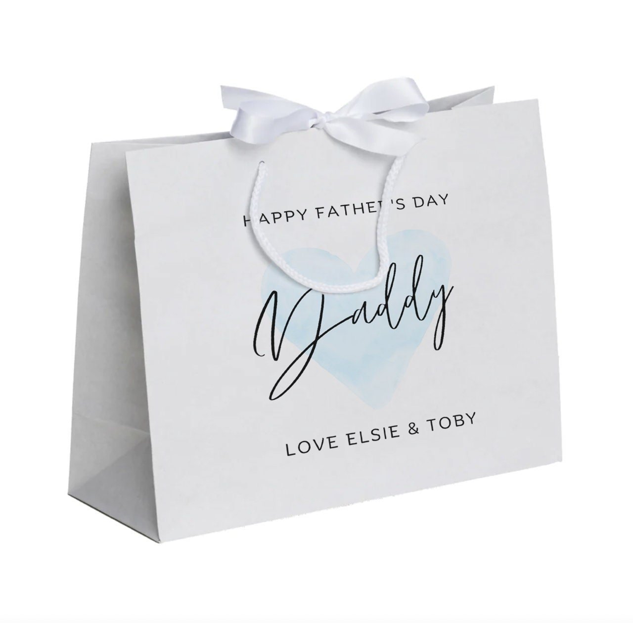 Personalised Fathers Day Gift Bag with blue heart - Jessica Hollie Gifts