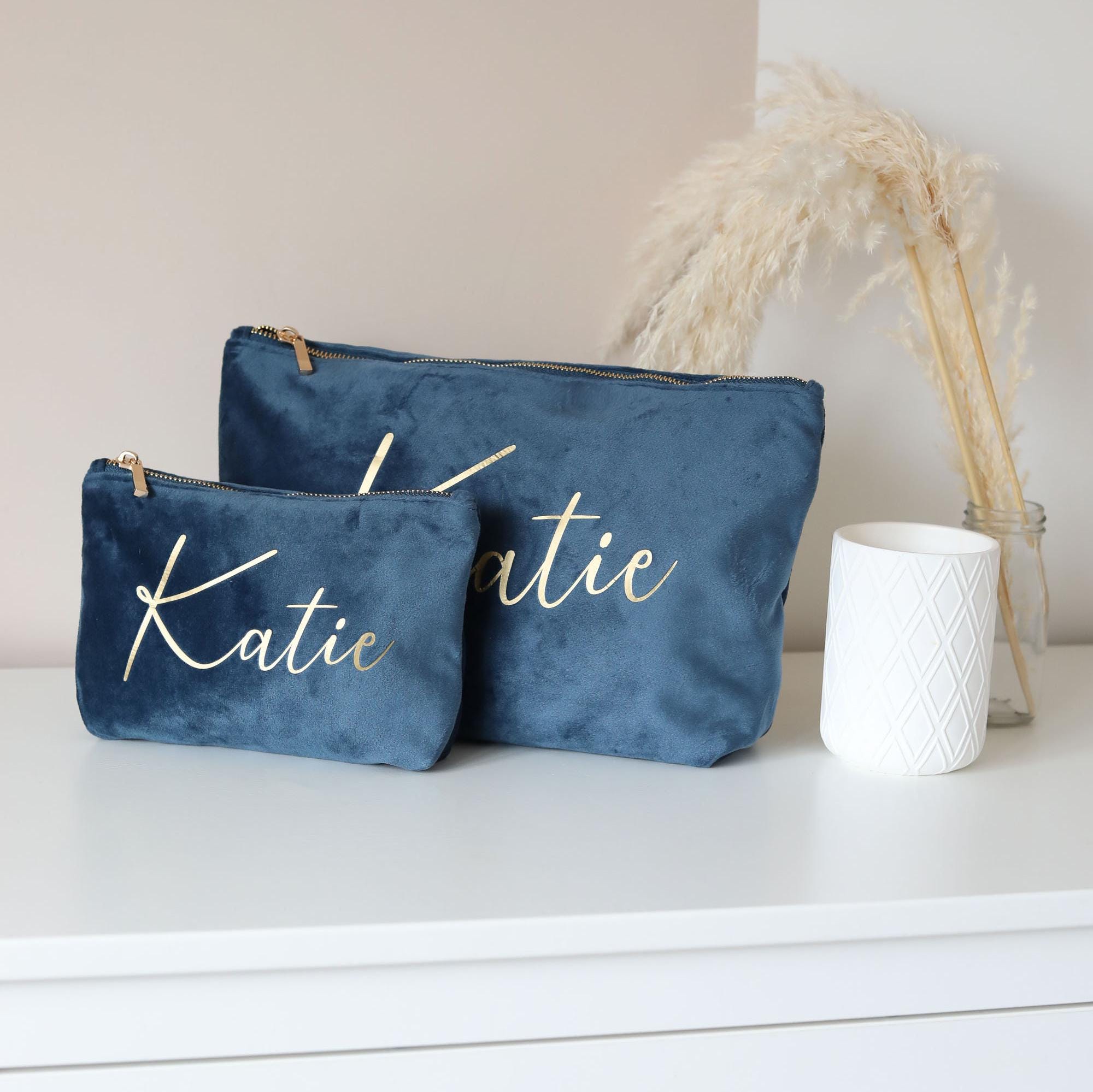 Personalised Makeup Bag, Custom Bridesmaid Gifts, Wedding Gift, Travel Toiletry Bag, Cosmetic Bag, Birthday Gift for Her, Mother's Day Gift - Jessica Hollie Gifts