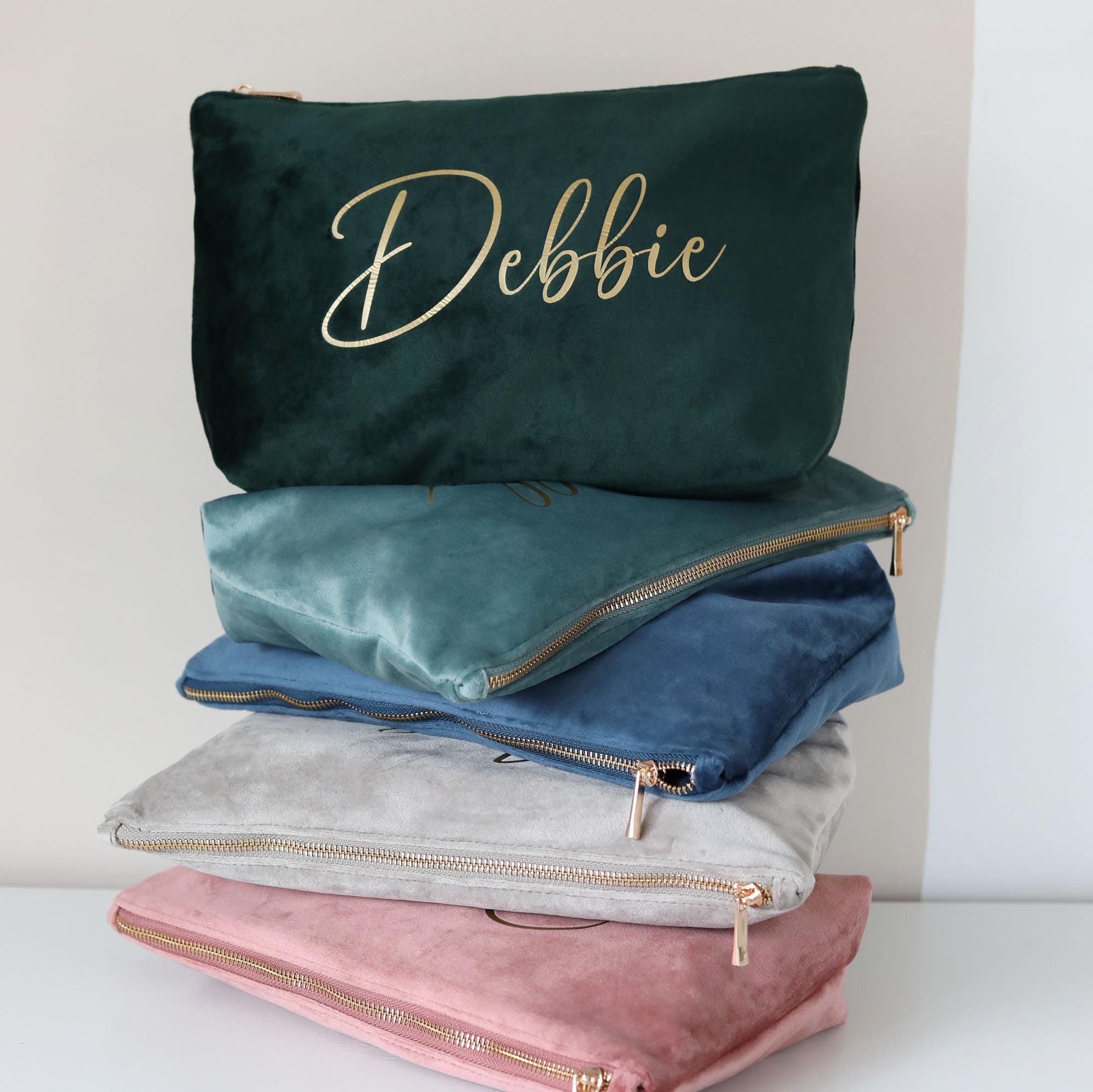 Personalised Makeup Bag, Custom Bridesmaid Gifts, Wedding Gift, Travel Toiletry Bag, Cosmetic Bag, Birthday Gift for Her, Mother's Day Gift - Jessica Hollie Gifts