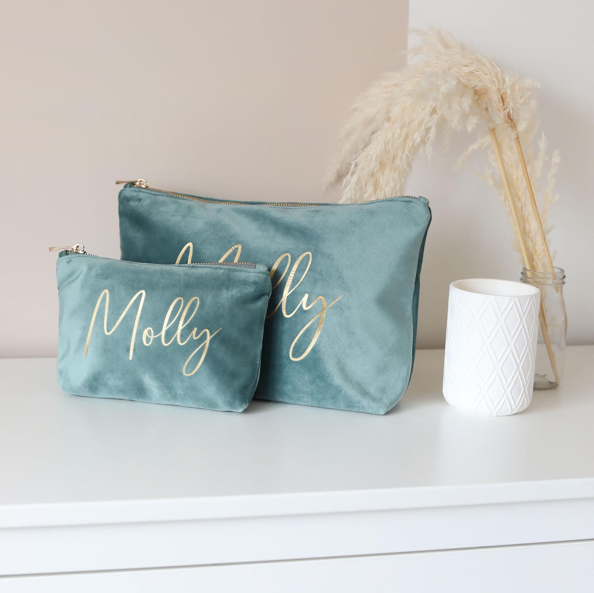Personalised Makeup Bag, Custom Bridesmaid Gifts, Wedding Gift, Travel Toiletry Bag, Cosmetic Bag, Birthday Gift for Her, Mother's Day Gift - Jessica Hollie Gifts