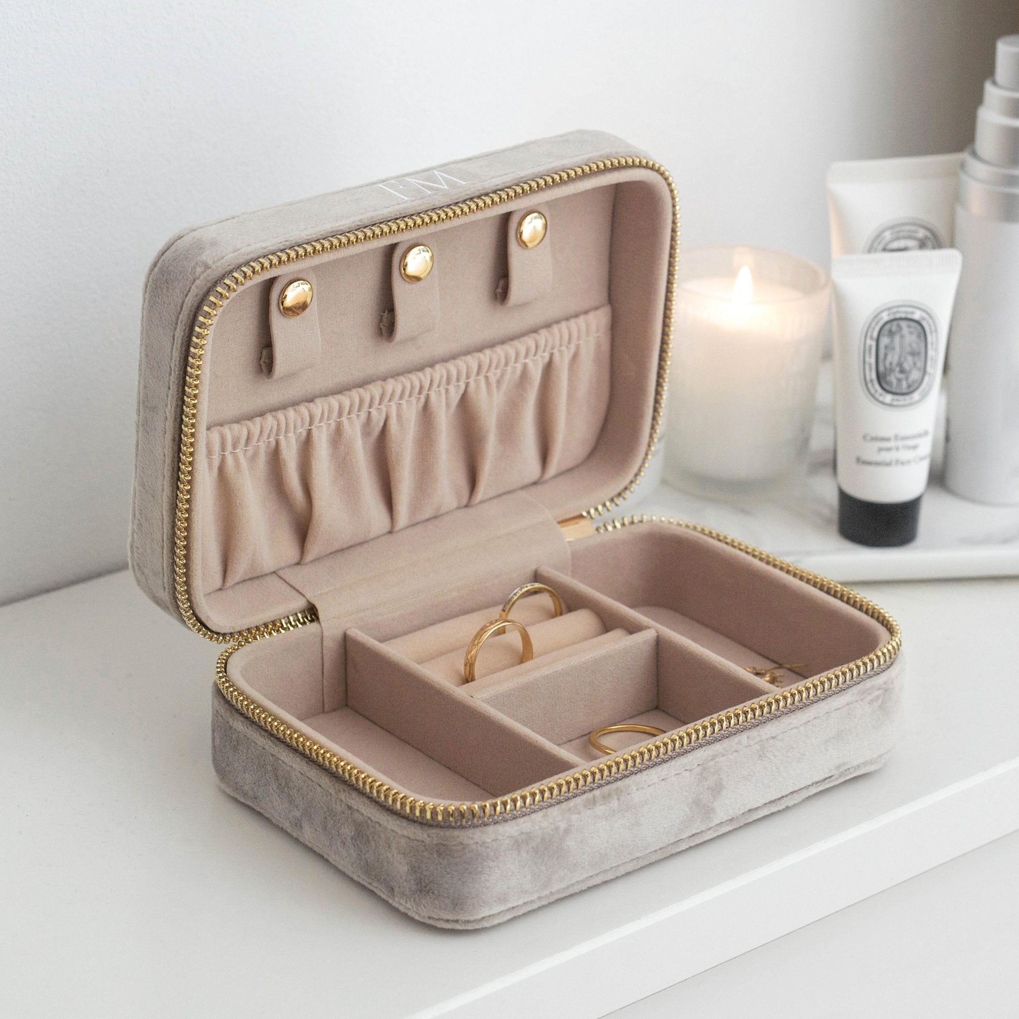 Personalised Velvet Travel Jewellery Box - Jessica Hollie Gifts