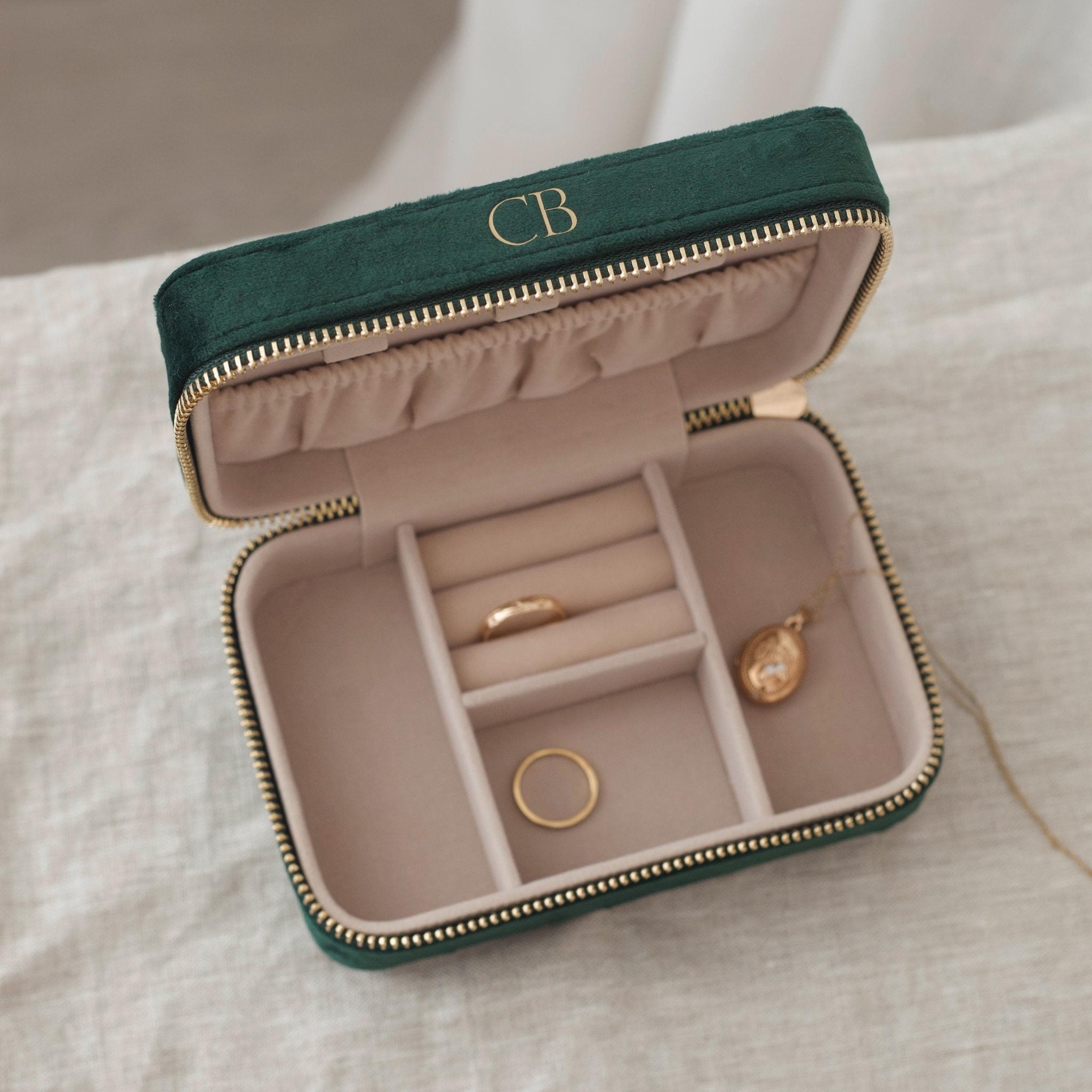 Personalised Velvet Travel Jewellery Box - Jessica Hollie Gifts