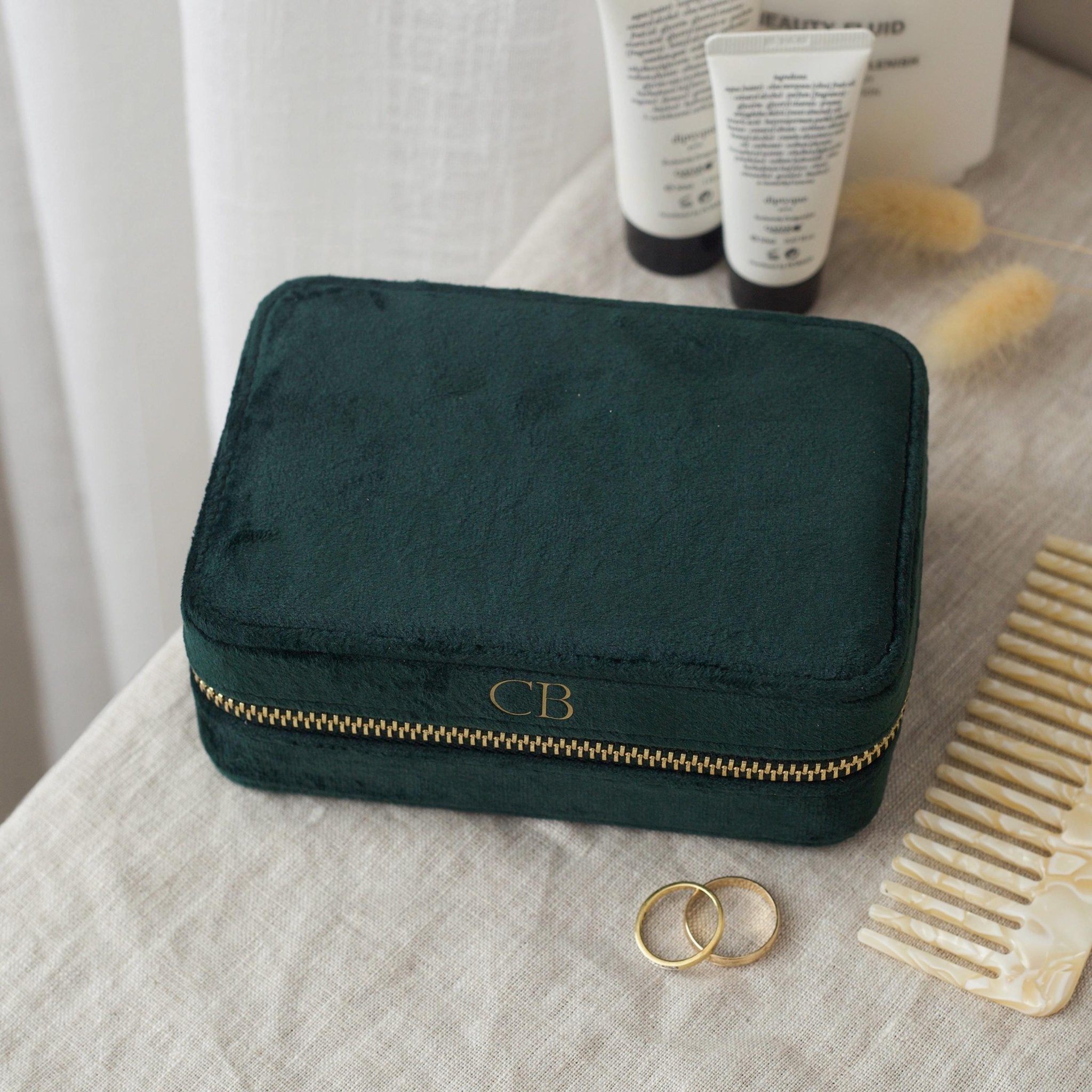Personalised Velvet Travel Jewellery Box - Jessica Hollie Gifts
