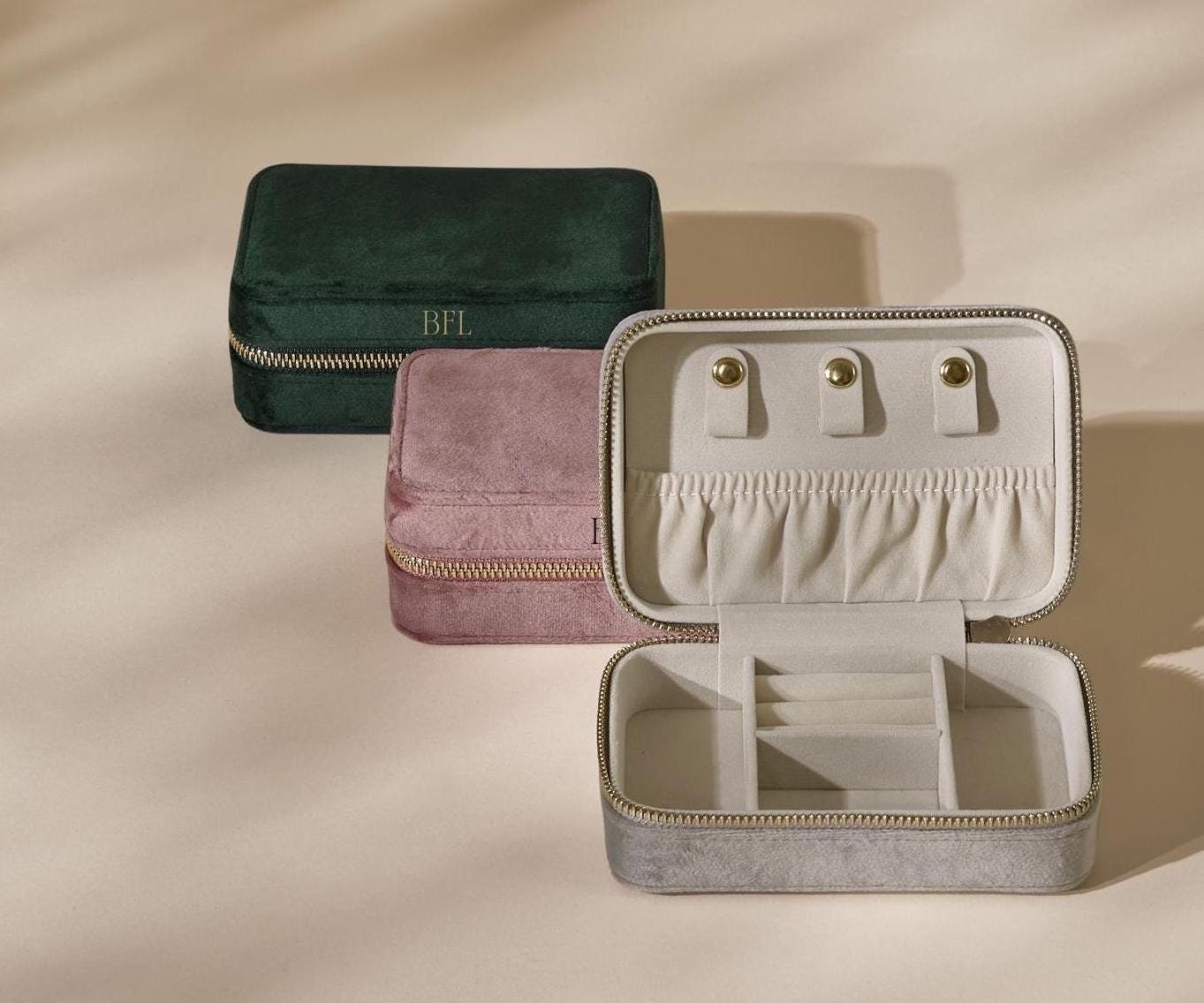 Personalised Velvet Travel Jewellery Box - Jessica Hollie Gifts